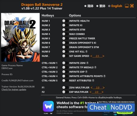 Dragon Ball Xenoverse 2  Trainer +14 v1.22 {FLiNG}