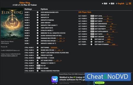 Elden Ring  Trainer +35 v1.12 Shadow of the Erdtree {FLiNG}