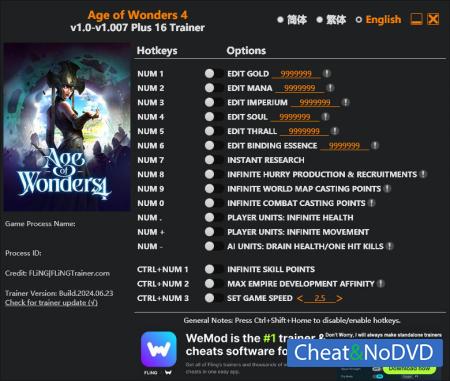 Age of Wonders 4  Trainer +13 v1.007 {FLiNG}