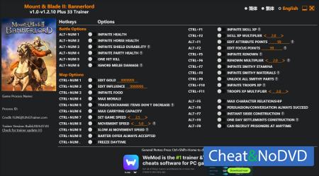 Mount and Blade 2: Bannerlord  Trainer +33 v1.2.10 {FLiNG}