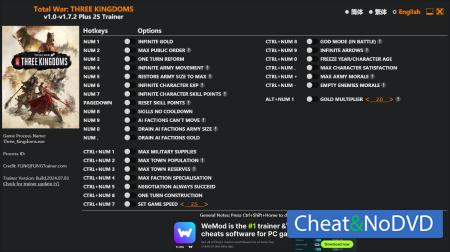 Total War: THREE KINGDOMS  Trainer +25 v1.7.2 {FLiNG}