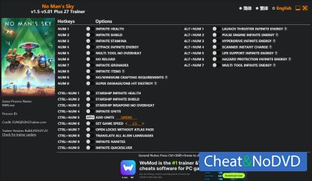 No Man's Sky  Trainer +27 v5.01 {FLiNG}