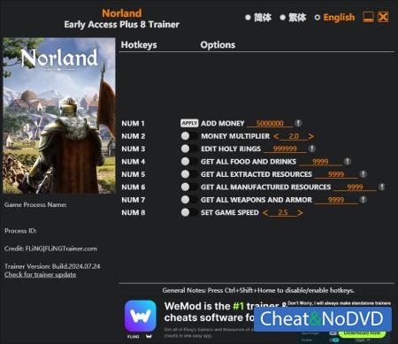 Norland  Trainer +8 Early Access 2024.07.24 {FLiNG}