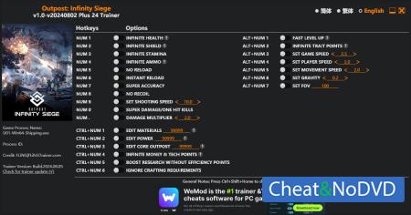 Outpost: Infinity Siege  Trainer +24 v2024.08.05 {FLiNG}