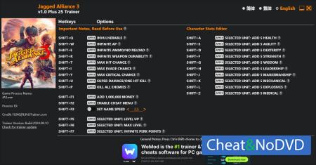Jagged Alliance 3  Trainer +25 v2024.08.10 {FLiNG}