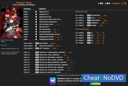 Persona 5 Royal  Trainer +34 v1.04 {FLiNG}