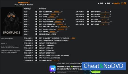  Frostpunk 2  Trainer +26 v5.2.1 {FLiNG}