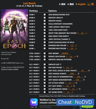 Last Epoch  Trainer +25 v1.1 {FLiNG}