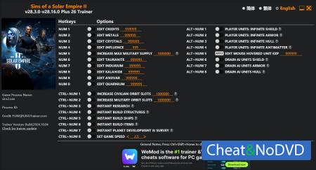 Sins of a Solar Empire II  Trainer +26 v28.16.0 {FLiNG}