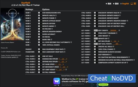 Starfield  Trainer +41 v1.14.70.0 {FLiNG}