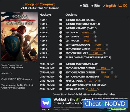 Songs of Conquest  Trainer +17 v1.3.2 {FLiNG}