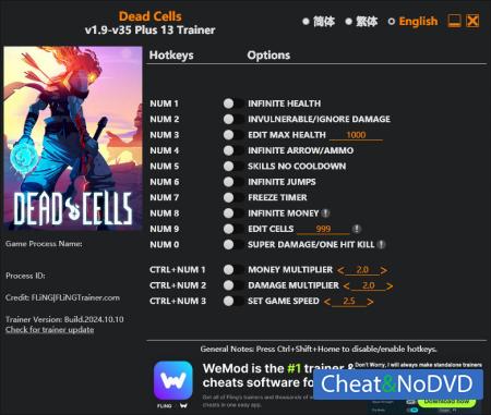 Dead Cells  Trainer +13 v35 {FLiNG}