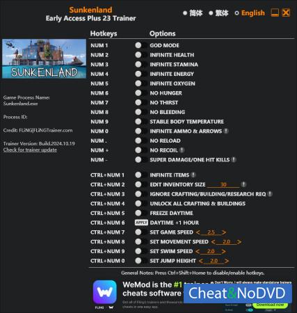 Sunkenland  Trainer +23 Early Access 2024.10.19 {FLiNG}