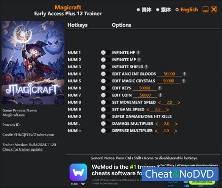 Magicraft  Trainer +12 Early Access 2024.11.20 {FLiNG}