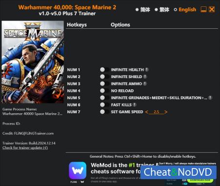 Warhammer 40,000: Space Marine 2  Trainer +7 v5.0 {FLiNG}