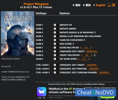Project Wingman  Trainer +13 v2.1 {FLiNG}