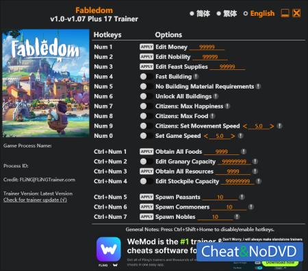 Fabledom трейнер Trainer +17 v1.07 {FLiNG} Fabledom трейнер Trainer +17 v1.07 {FLiNG}