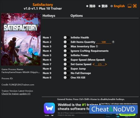 Satisfactory трейнер Trainer +10 v1.1 {FLiNG} Satisfactory трейнер Trainer +10 v1.1 {FLiNG}