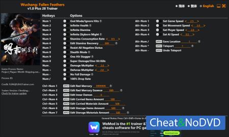 Wuchang: Fallen Feathers  Trainer +28 v1.0 {FLiNG}