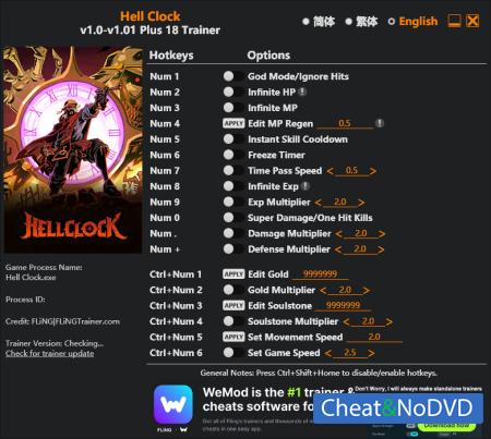 Hell Clock  Trainer +18 v1.01 {FLiNG}